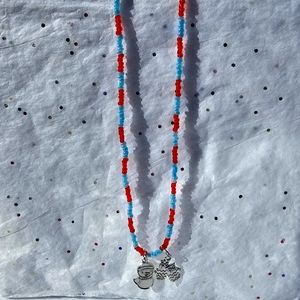 Christmas beaded necklace w/charm